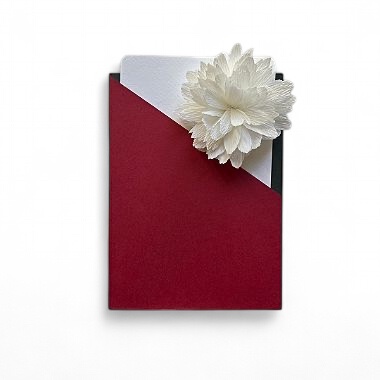 CARTAO PEONIA + POCKET VERMELHO E VERDE KUMI