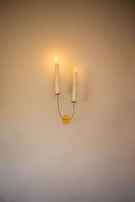 CASTIÇAL DE PAREDE DUPLO GYPSO
