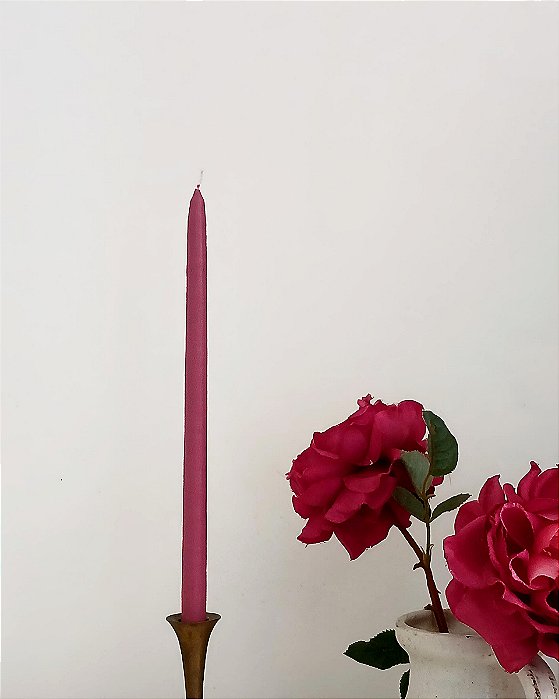 PAR DE VELAS RAINHAS LISAS FUCSIA