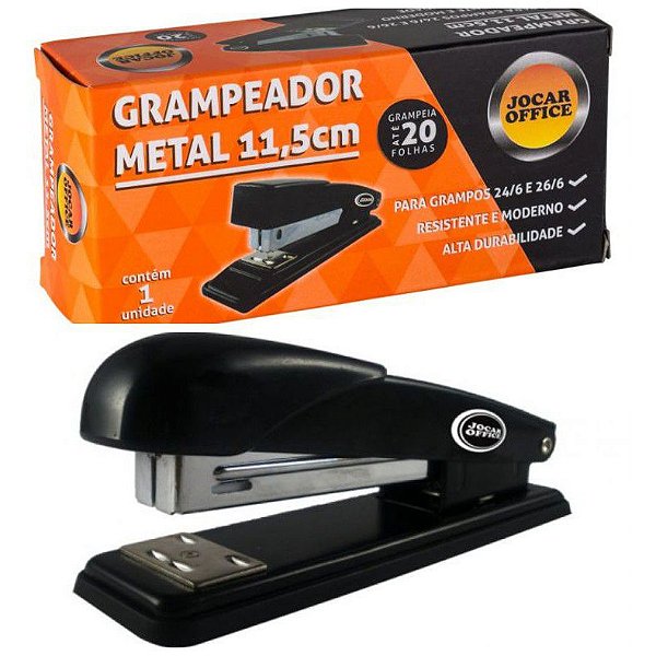 Grampeador Metal 11,5cm - PRETO - JOCAR OFFICE