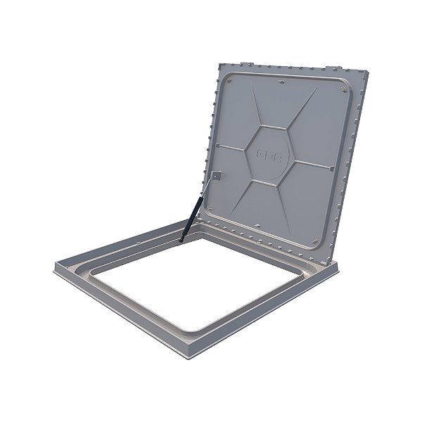 TAMPA 75X75 ART REBAIXADO C\GRELHA INVISIVEL BRANCO BRILHO GDA GT C/ AMORTECEDOR