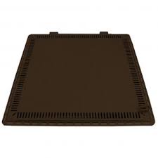 TAMPA 90X90 C\ART. REBAIXADO C\GRELHA INVISIVEL  MARRON FOSCO