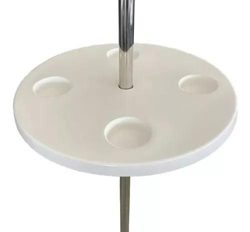 MESA FIBRA 0,60 M REDONDA C\TUBO INOX POOLTEC