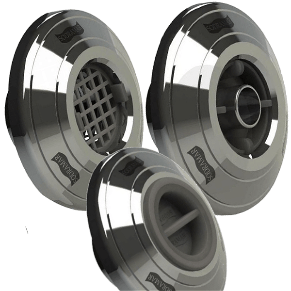 DISPOSITIVO RETORNO INOX PRATIC 50MM FLAT ALVENARIA SODRAMAR B15