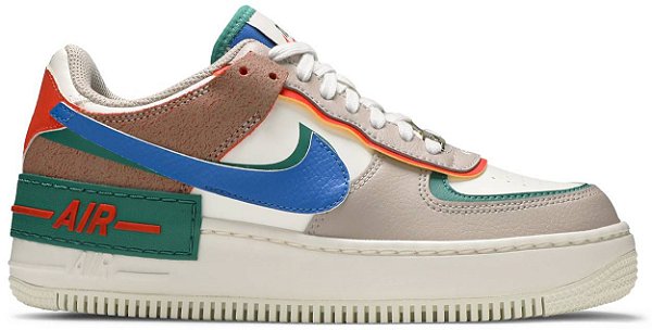 TÊNIS NIKE AIR FORCE 1 SHADOW ' SAIL SIGNAL BLUE GREEN '