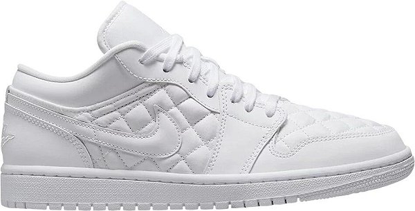 AIR JORDAN 1 LOW TRIPLE WHITE QUILTED