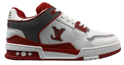 TÊNIS LOUIS VUITTON TRAINER RED WHITE GREY