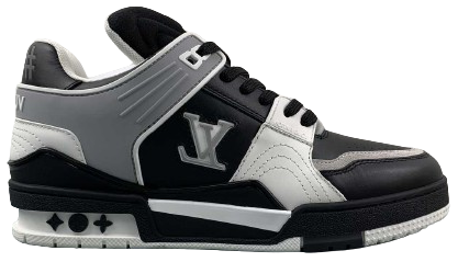 TÊNIS LOUIS VUITTON TRAINER BLACK GREY WHITE