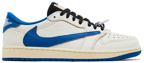 Air Jordan 1 Retro Low OG SP Fragment x Travis Scott Sail Military Blue