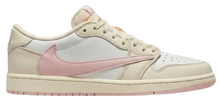 AIR JORDAN 1 LOW TRAVIS SCOTT X SAIL TROPICAL PINK SHY PINK MUSLIN