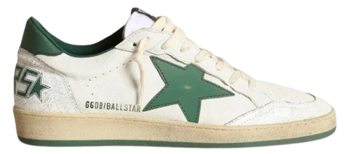 TÊNIS GOLDEN GOOSE BALL STAR WHITE GREEN