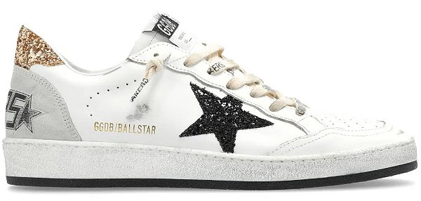 TÊNIS GOLDEN GOOSE STARDAN BALL STAR WHITE GLITTER BLACK