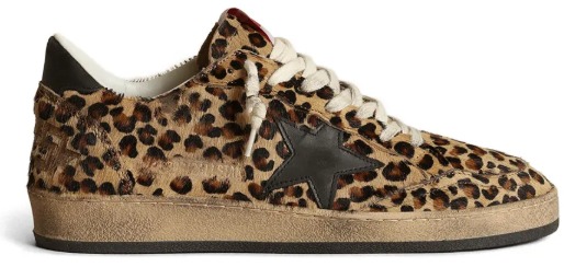TÊNIS GOLDEN GOOSE BALL STAR LEOPARD PRINT PONY