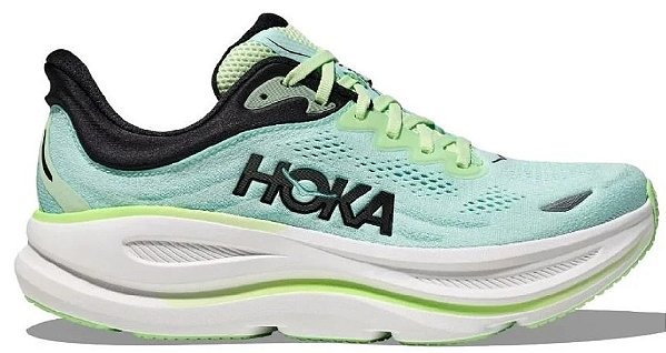 TÊNIS HOKA ONE BONDI 9 WHITE BLUE GREEN BLACK