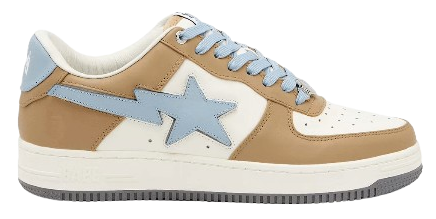 TÊNIS A BATHING APE BAPE STA LOW #3 BEIGE SKY BLUE