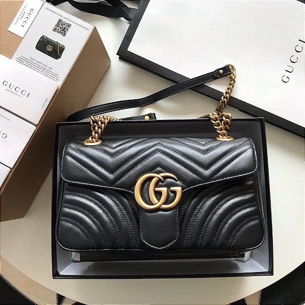 BOLSA GUCCI GG MARMONT SMALL MATELASSE BAG BLACK