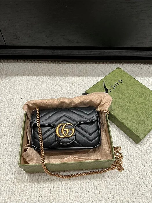 BOLSA GUCCI GG MARMONT MINI BAG BLACK