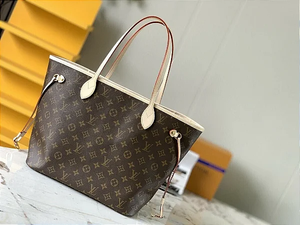 BOLSA LOUIS VUITTON NEVERFULL INSIDE OUT MM BEIGE AND RED