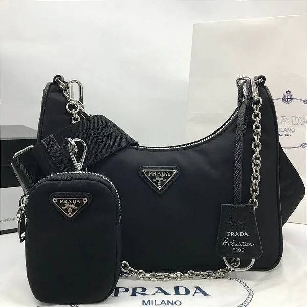 BOLSA PRADA RE-EDITION 2005 EM NYLON BLACK