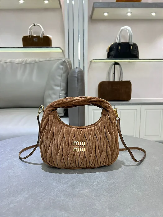 BOLSA MIU MIU WANDER MATELASSE SUEDE HOBO