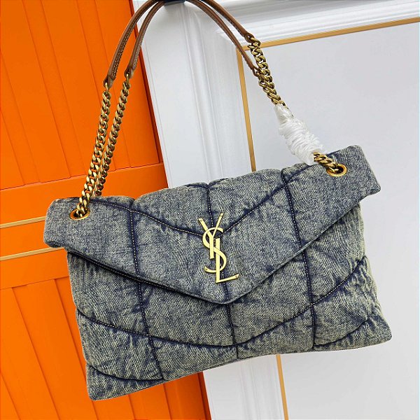 BOLSA SAINT LAURENT PUFFER DENIM SMALL MEDIUM SHOULDER