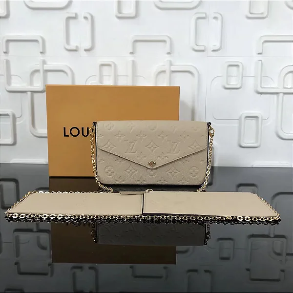 BOLSA LOUIS VUITTON FELICIE MONOGRAMA EMPREINTE TOURTERELLE