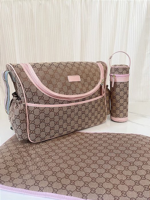 BOLSA GUCCI CANVAS DIAPER ROSA