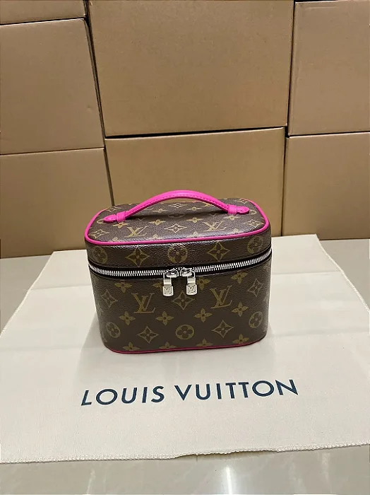 BOLSA LOUIS VUITTON NICE NANO MONOGRAM CANVAS PINK TRIM