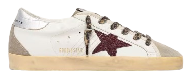 TÊNIS GOLDEN GOOSE SUPER-STAR WITH BURGUNDY GLITTER