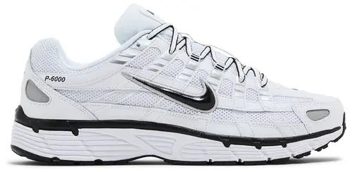 NIKE P-6000 WHITE METALLIC SILVER BLACK
