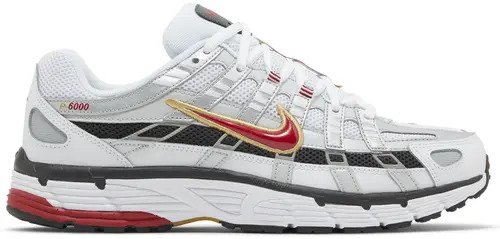 NIKE P-6000 PLATINUM WHITE VARSITY RED
