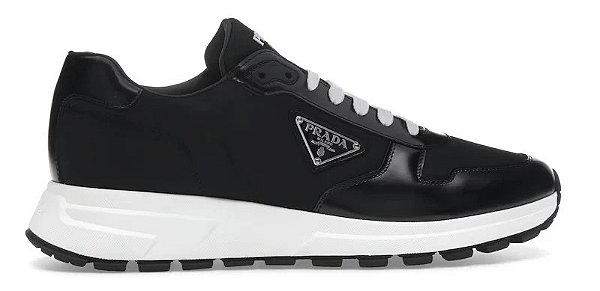 TÊNIS PRADA PRAX 01 RE-NYLON BRUSHED LEATHER BLACK WHITE