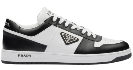 TÊNIS PRADA DOWNTOWN TOP SNEAKER LEATHER WHITE BLACK