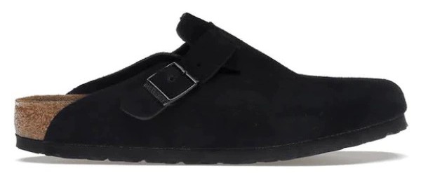 SANDALIA BIRKENSTOCK BOSTON SOFT FOOTBED SUEDE BLACK
