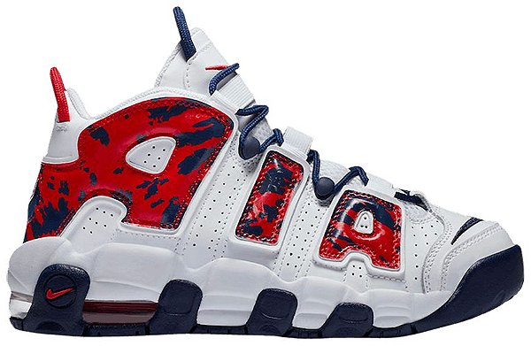 TÊNIS NIKE AIR MORE UPTEMPO GS ' RED NAVY CAMO '