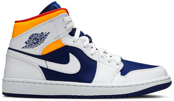 AIR JORDAN 1 MID ' WHITE DEEP ROYAL BLUE '