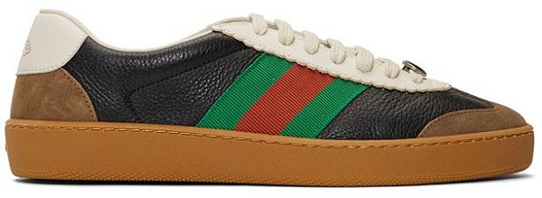 SAPATÊNIS GUCCI JBG LEATHER AND SUEDE ' BLACK '