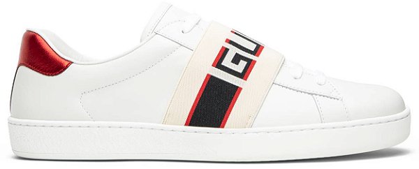 SAPATÊNIS GUCCI STRIPE LEATHER SNEAKER ' WHITE RED BLACK '