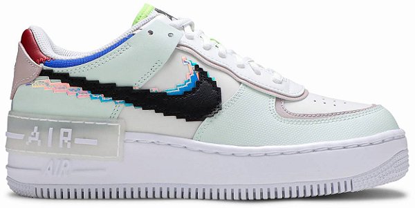 TÊNIS AIR FORCE 1 SHADOW SE ' PIXEL-SWOOSH BARELY GREEN '