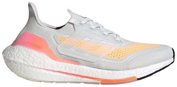 TÊNIS ADIDAS ULTRABOOST 21 ' WHITE ACID ORANGE '