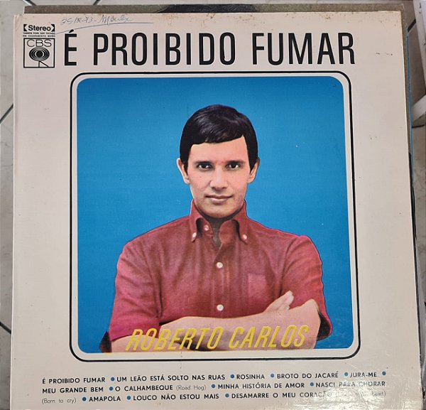 Disco de Vinil Roberto Carlos - é Probido Fumar Interprete Roberto Carlos (1971) [usado]