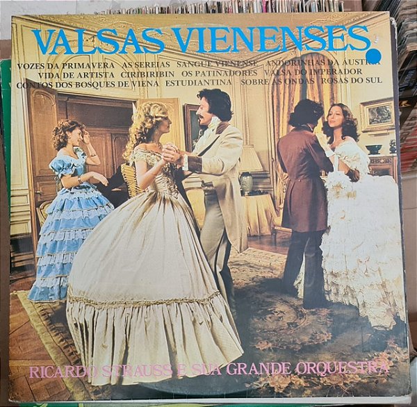 Disco de Vinil Valsas Vienenses Interprete Ricardo Strauss e sua Grande Orquestra (1983) [usado]