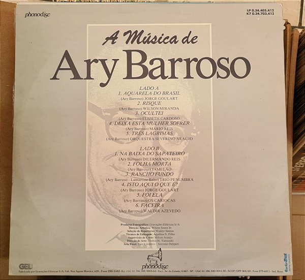 Disco de Vinil a Música de Ary Barroso Interprete Ary Barroso (1987) [usado]