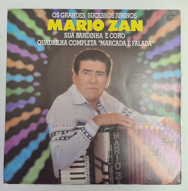 Disco de Vinil Mario Zan e sua Bandinha - Grandes Sucessos Juninos Quadrilha Completa ´´marcada e Falada`` Interprete Mario Zan (1989) [usado]