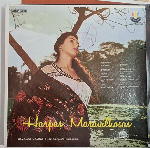 Disco de Vinil Harpas Maravilhosas Interprete Osvaldo Gaona e Conjunto Paraguaio (1971) [usado]
