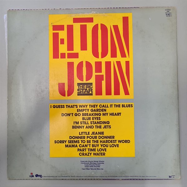 Disco de Vinil The Big Star Interprete Elton John (1985) [usado]