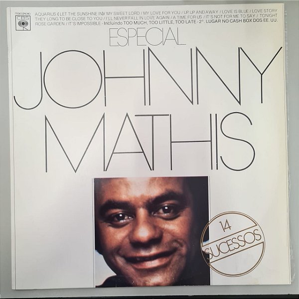 Disco de Vinil Especial Johnny Mathis 14 Sucessos Interprete Johnny Mathis (1978) [usado]
