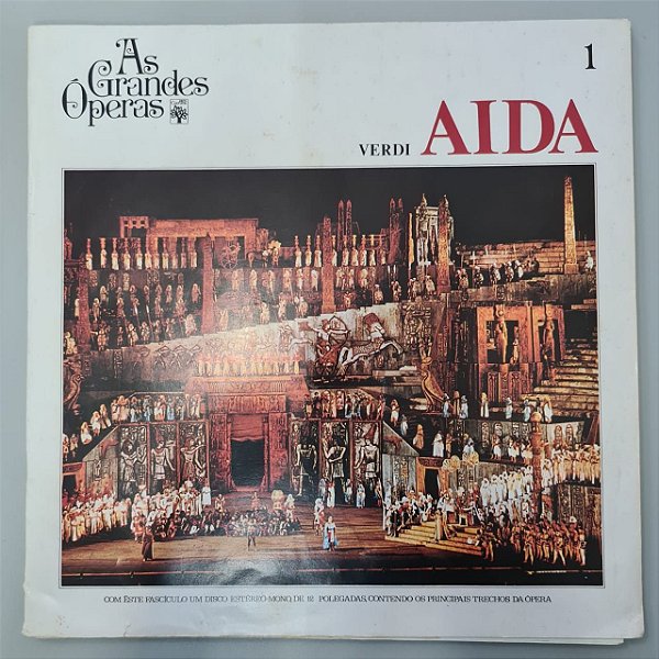 Disco de Vinil as Grandes Óperas - Aida Interprete Ino Savini e Giuseppe Verdi (1971) [usado]
