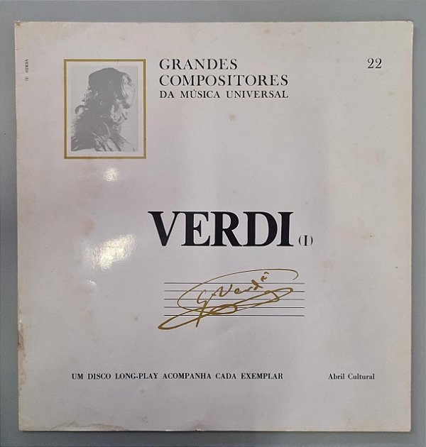 Disco de Vinil Verdi - Grandes Compositores da Música Universal Interprete Giuseppe Verdi (1969) [usado]