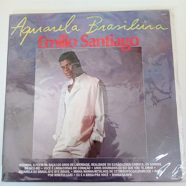 Disco de Vinil Emilio Santiago - Aquarela Brasileira - Interprete Emilio Santiago (1988) [usado]